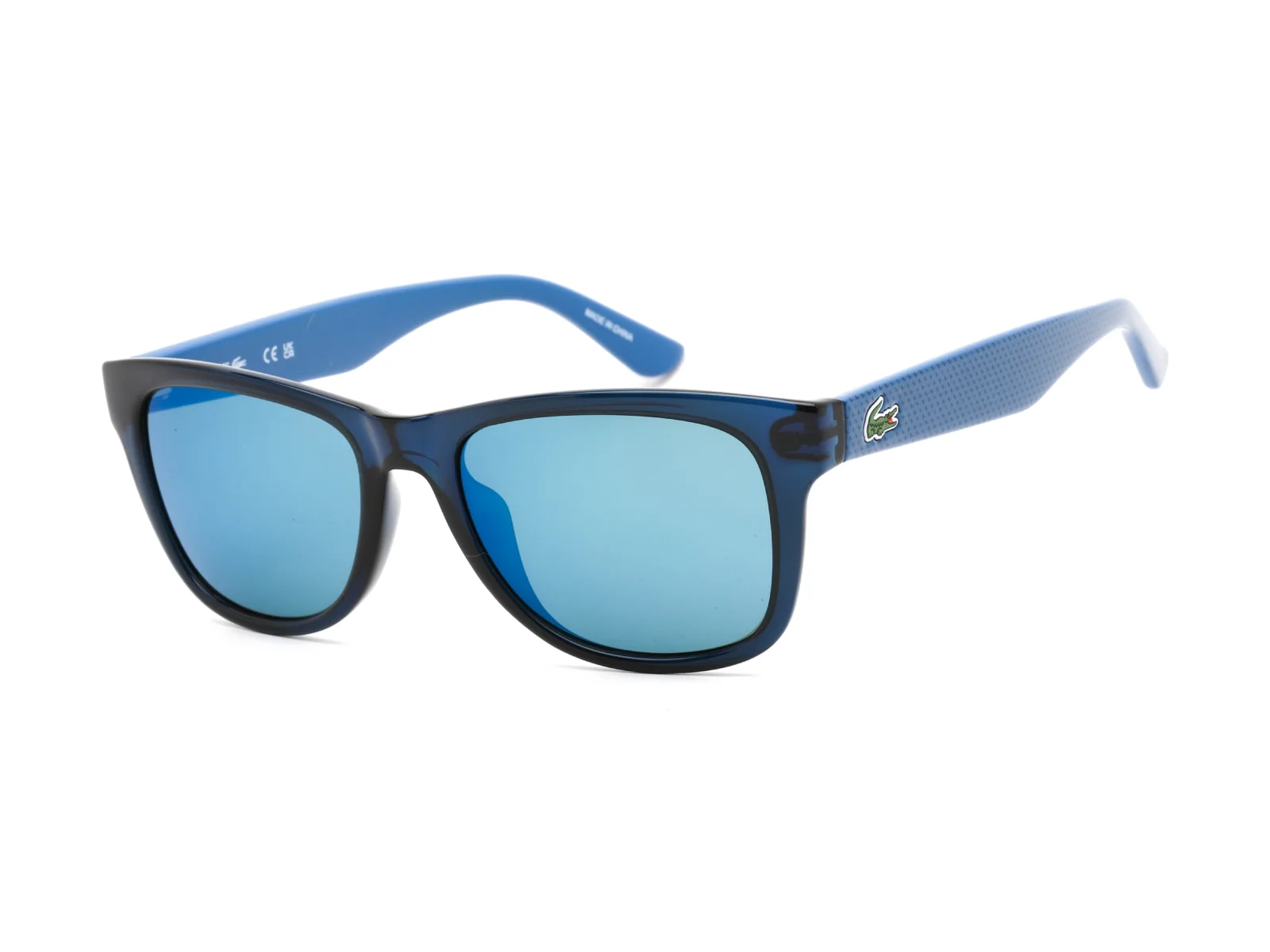Lacoste L734S sunglasses in blue, side view
