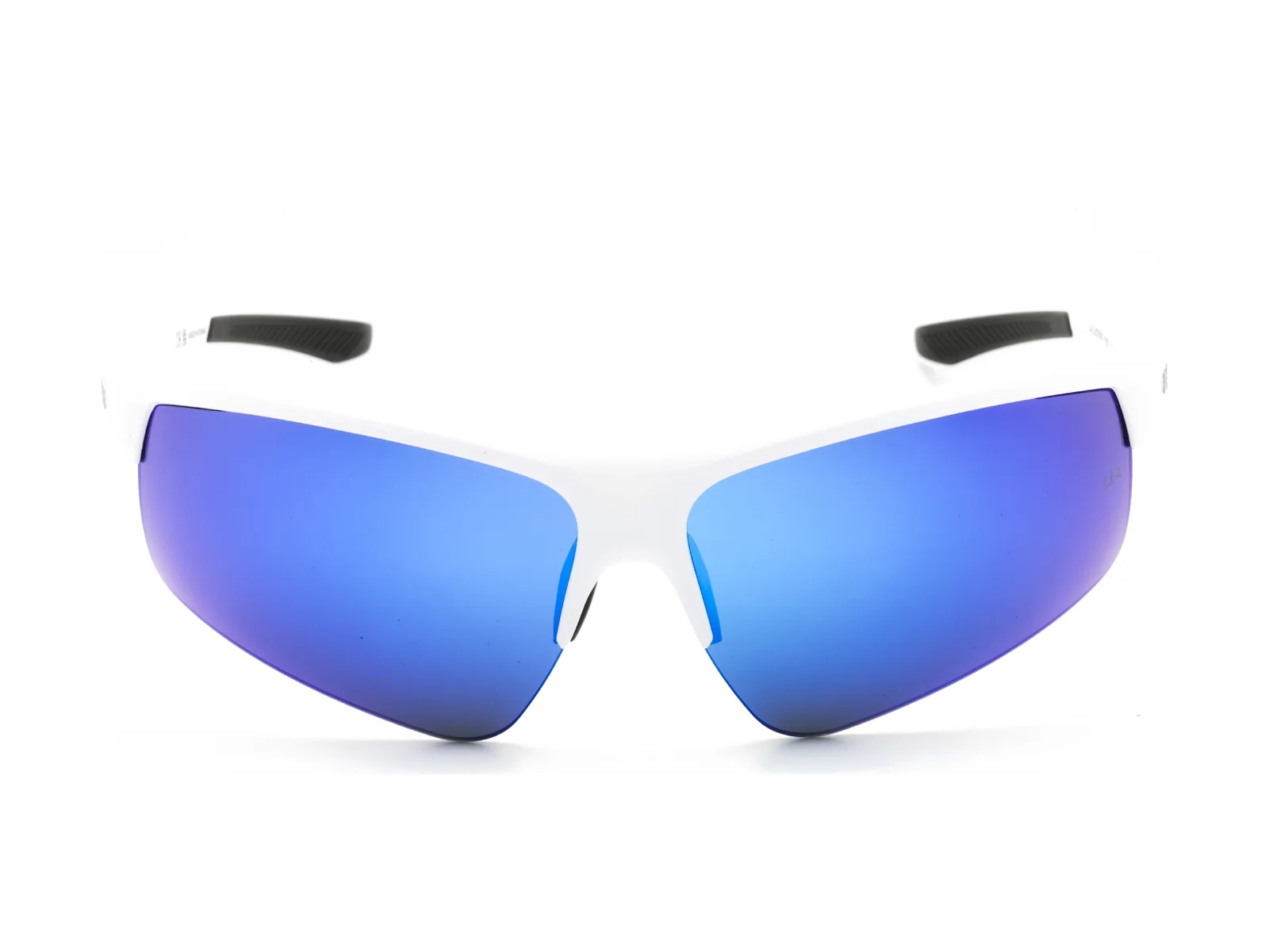Under Armour Clutch sunglasses in white and grey, front view
