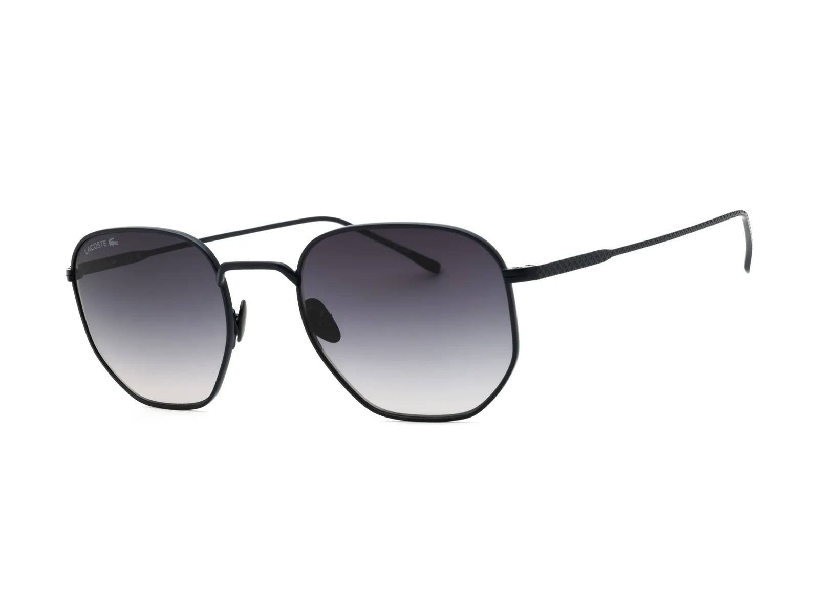 Lacoste L198SN sunglasses in matte blue, side view