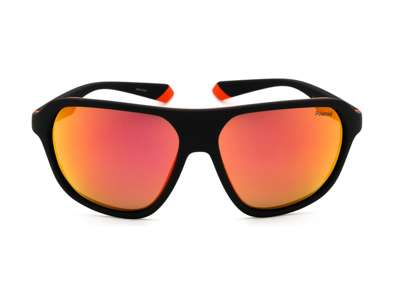 Polaroid PLD 2152 sunglasses in matte black and orange, front view
