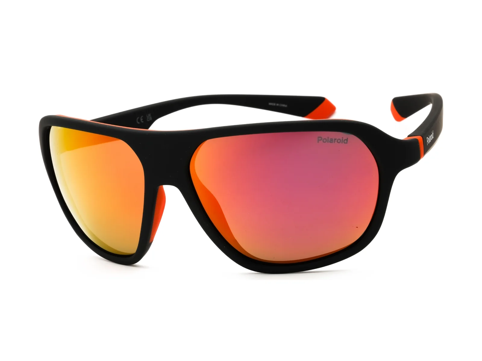 Polaroid PLD 2152 sunglasses in matte black and orange, side view