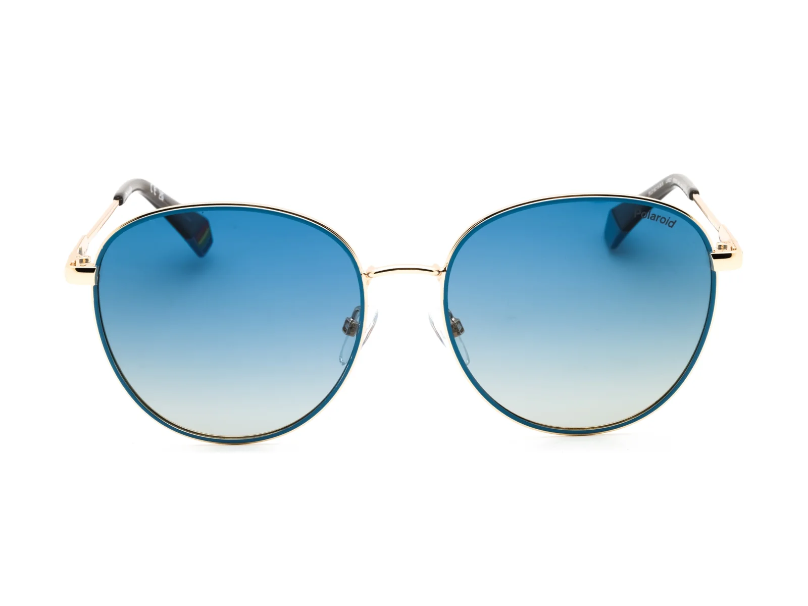 Polaroid PLD 6215 sunglasses in gold and blue, front view