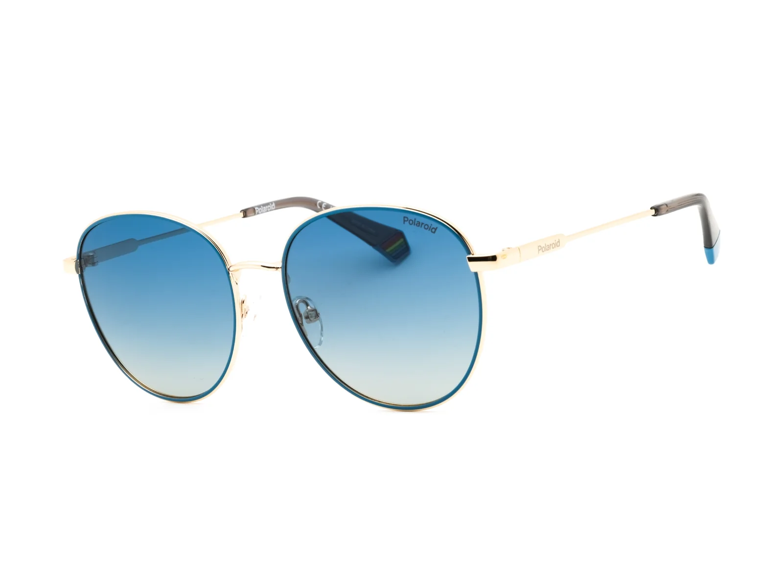 Polaroid PLD 6215 sunglasses in gold and blue, side view