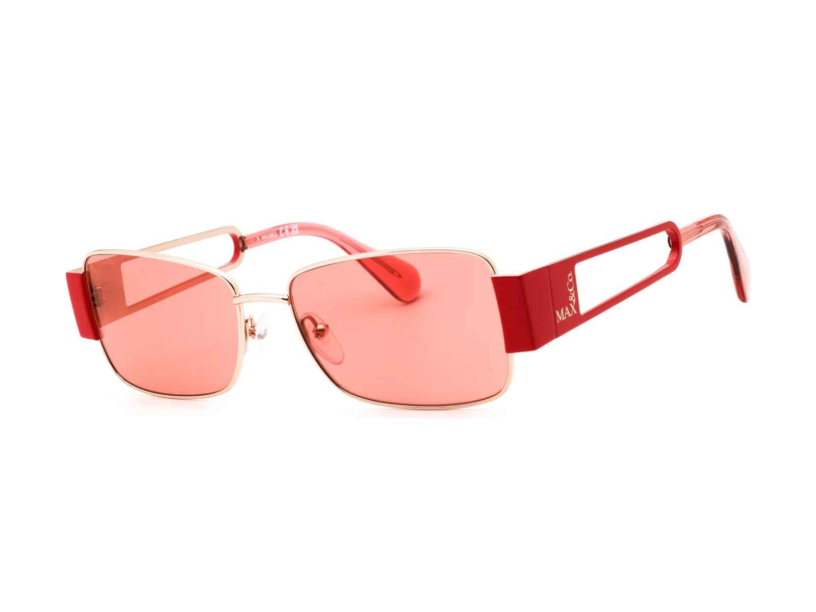 Max & Co. MO0070 sunglasses in shiny rose gold, side view