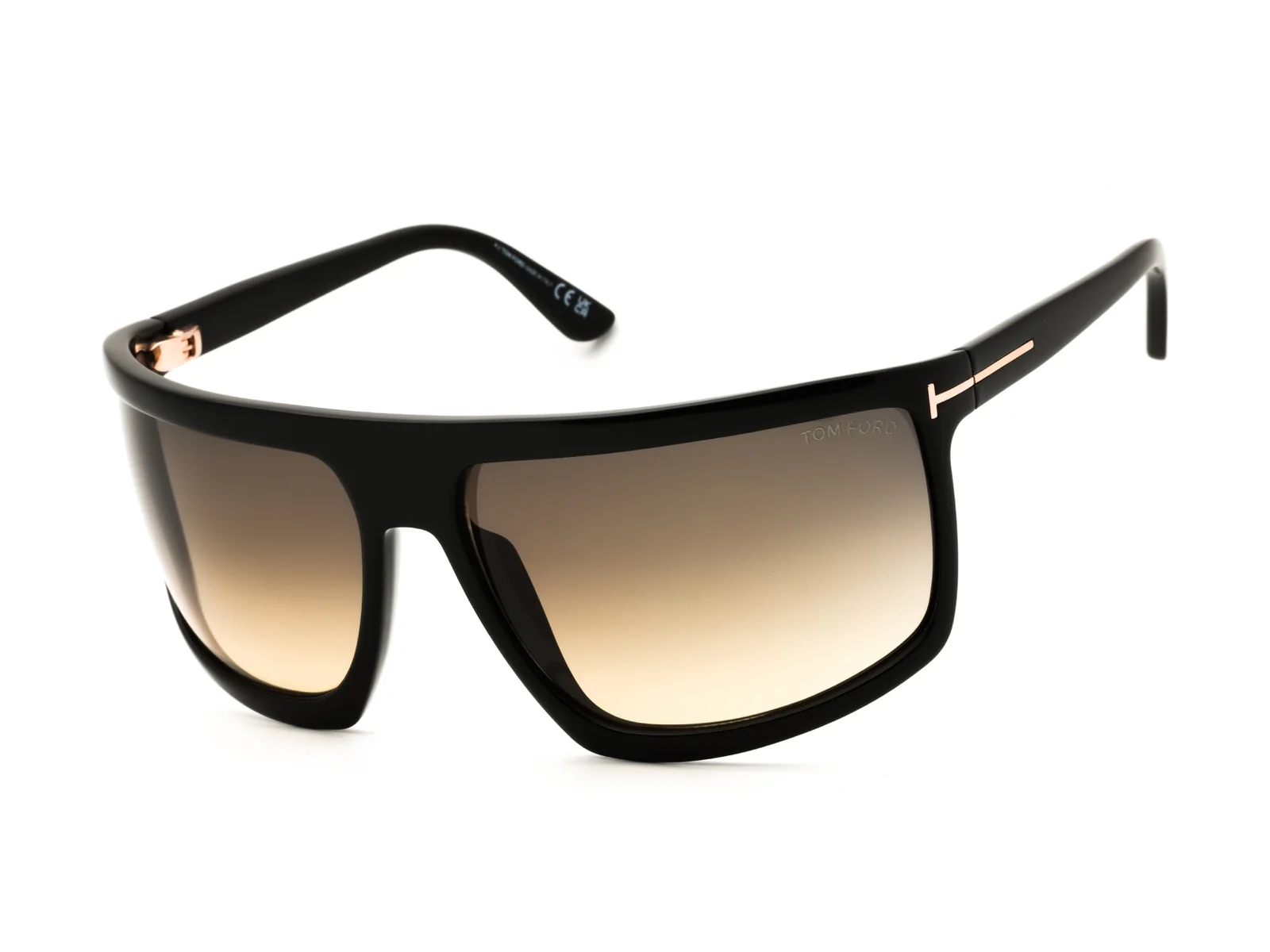 Tom Ford FT1066 sunglasses in shiny black, side view