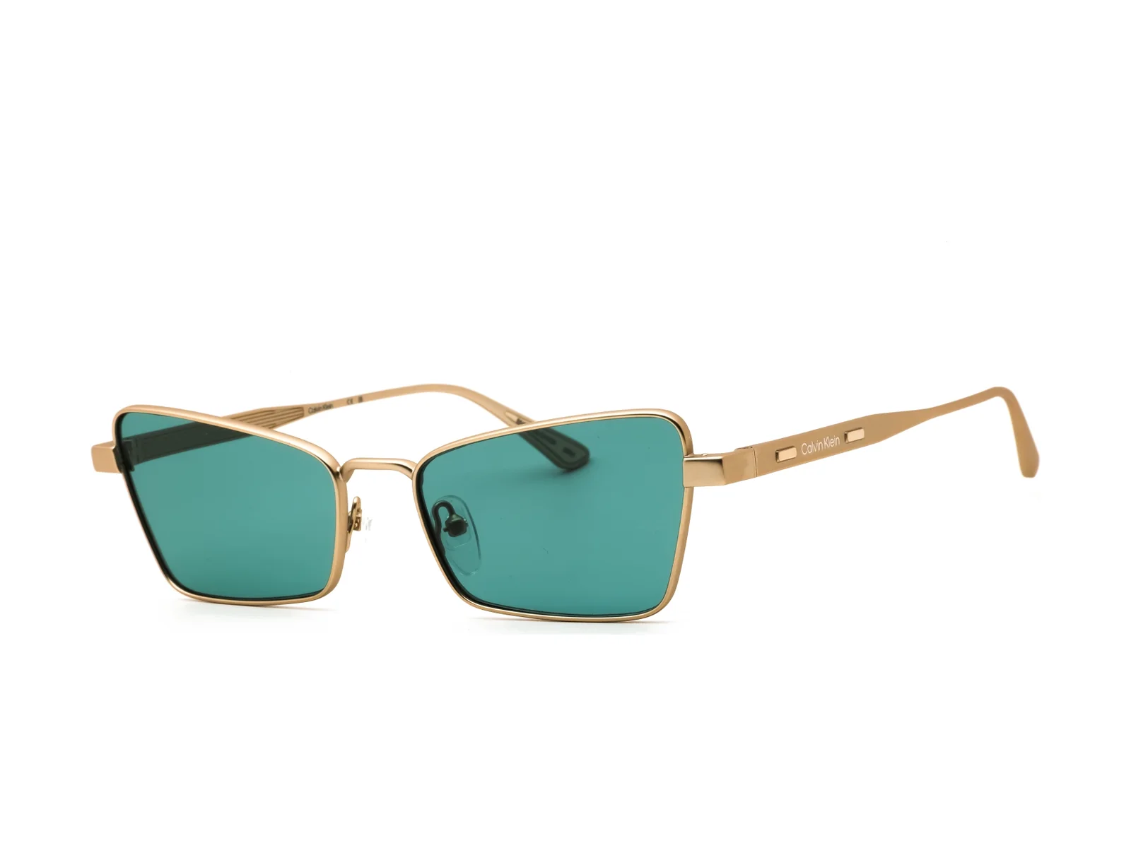 Calvin Klein CK24110S sunglasses in matte light gold, side view