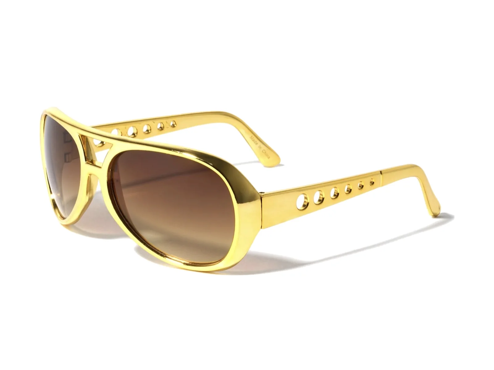 XClusive Chrome Holes sunglasses in shiny gold, side view