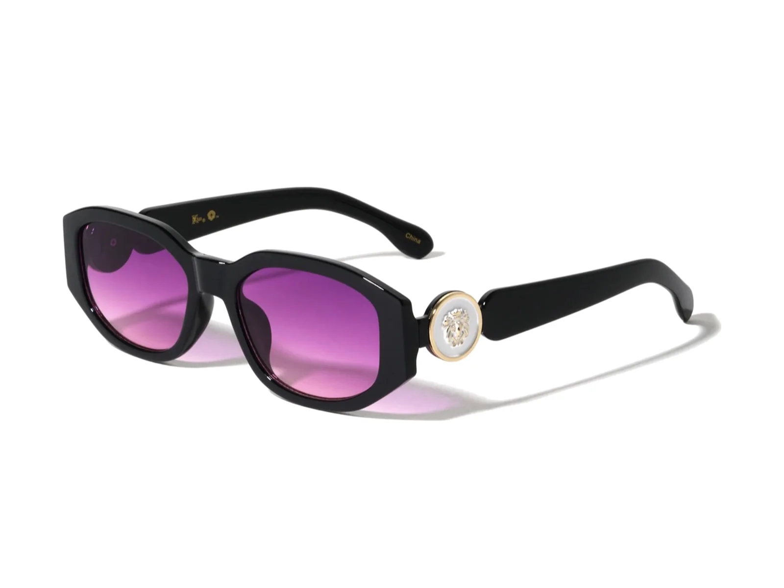 XClusive Black Violet sunglasses in black, side view